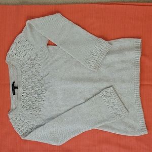 WHBM ivory wool blend sweater with sequins